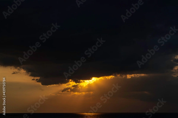 Obraz sunset sky orange light lines