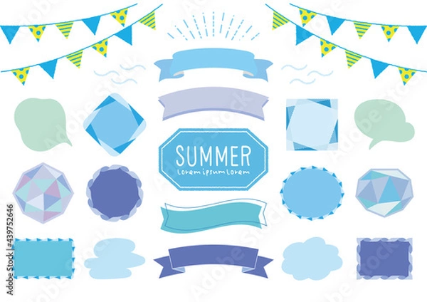 Fototapeta 夏のフレーム素材セット