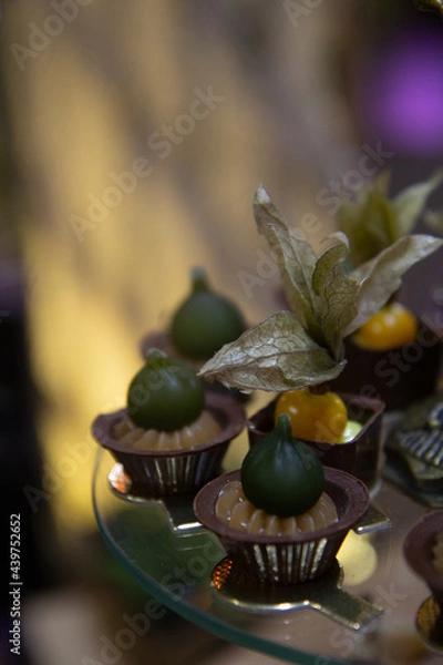 Obraz chocolate truffles on a plate