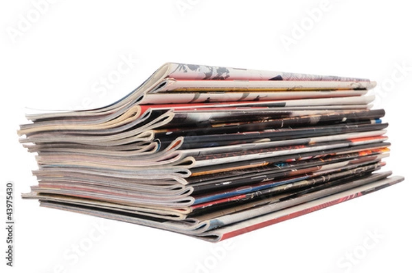 Obraz stack of magazines isolated