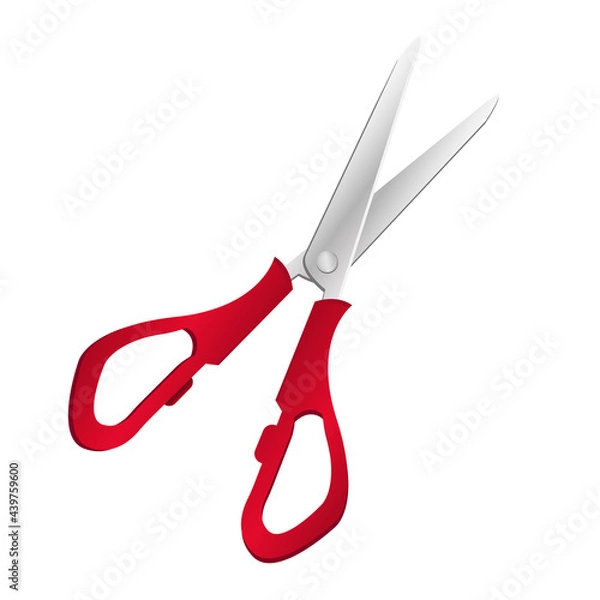 Fototapeta Scissors on white background. Vector illustration 