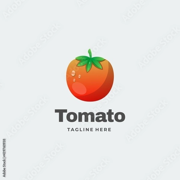 Obraz Vector Logo Illustration Tomato Gradient Colorful Style.