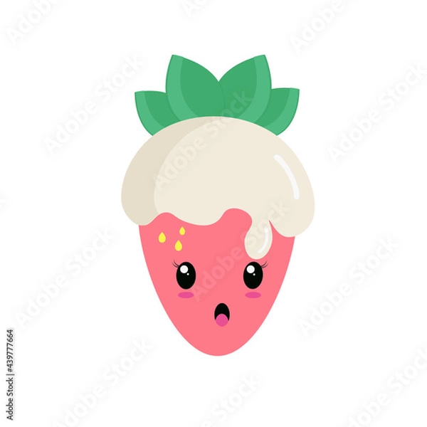 Obraz Funny strawberries on a white background