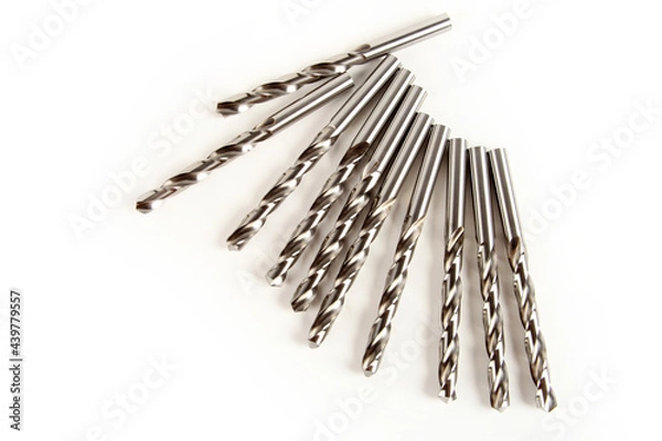 Fototapeta drill bits on a white background
