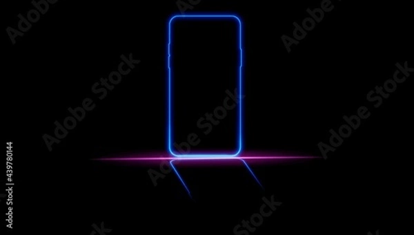 Obraz neon light mobile phone