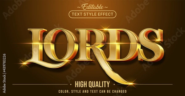 Obraz Editable text style effect - Lords text style theme.