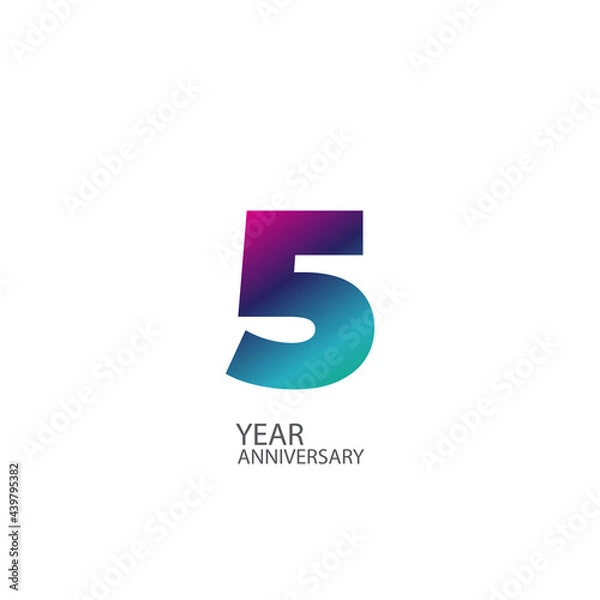 Obraz 5 Year Anniversary Celebration Vector Template Design Illustration