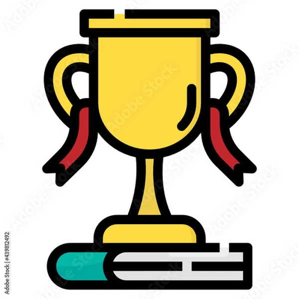 Fototapeta thophy line icon