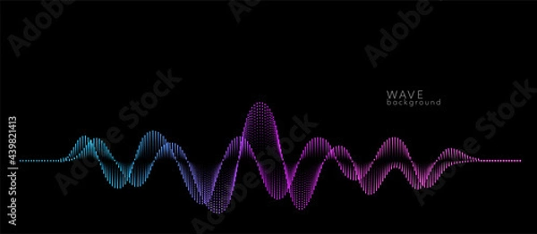Fototapeta Vector background with color abstract wave dots