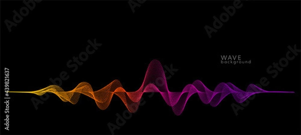 Fototapeta Vector background with color abstract wave dots