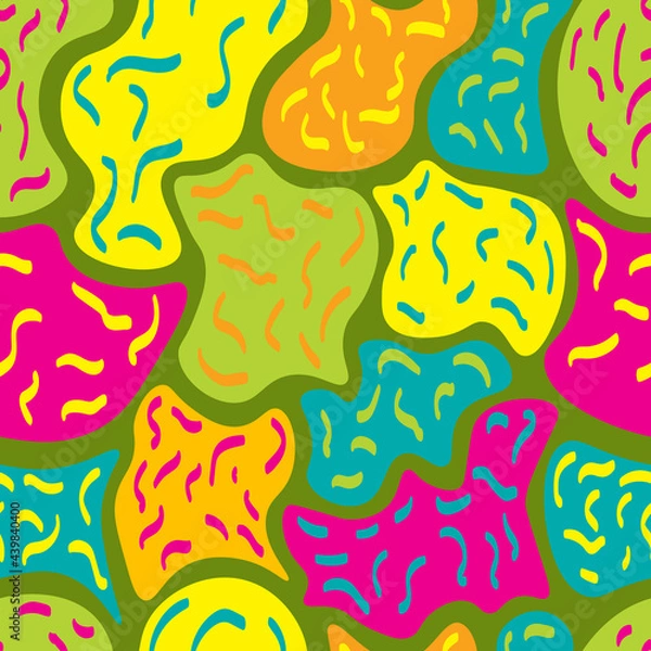 Fototapeta Seamless repeating pattern of colored shapes