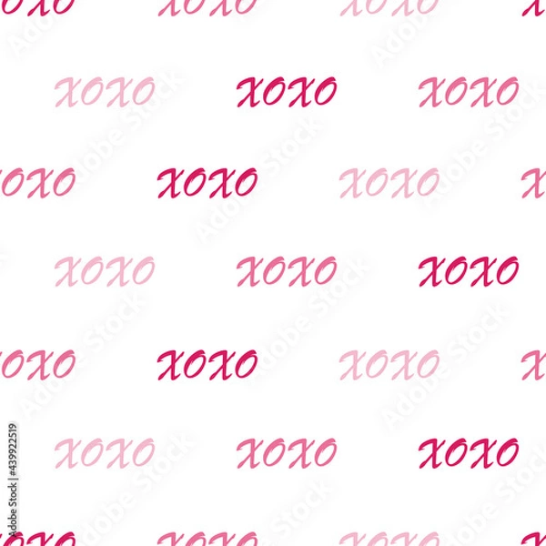 Fototapeta Valentine's day hugs and kisses repeat seamless background pattern design.