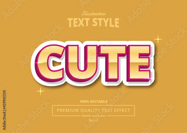 Fototapeta CUTE ILLUSTRATOR TEXT EFFECT
