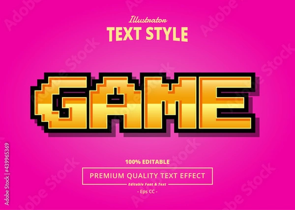 Obraz GAME ILLUSTRATOR TEXT EFFECT