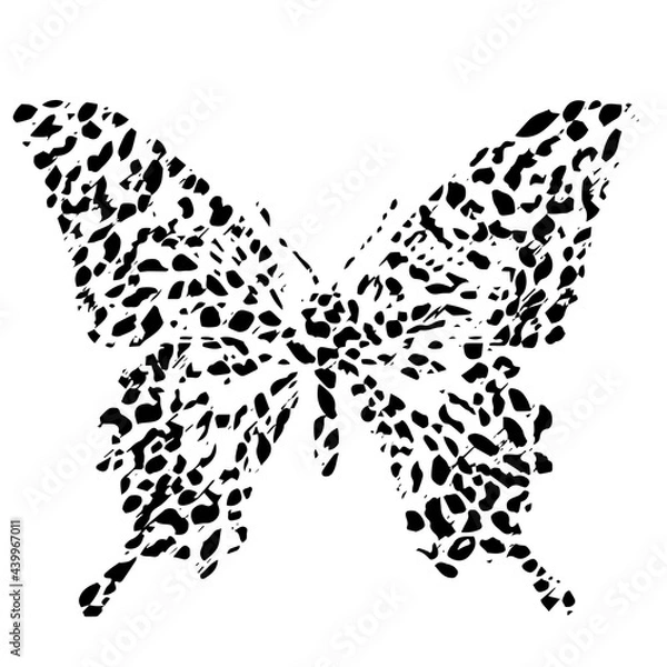 Fototapeta Vector illustration of a butterfly. A logo design element for a collection of T-shirts. Elements for the design of postcards.