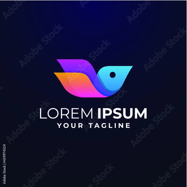 Obraz AWESOME GRADIENT ABSTRACT BIRD LOGO TEMPLATE