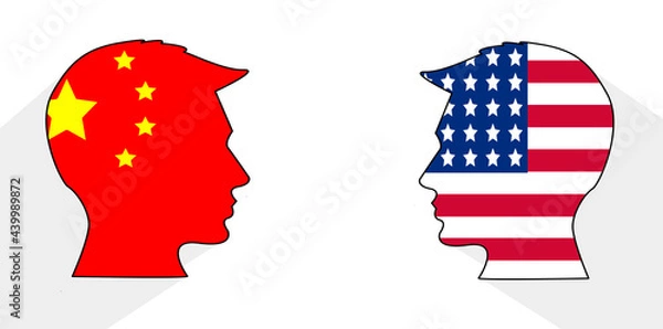 Obraz Conversation, dialogue, international relations between U.S.A and china