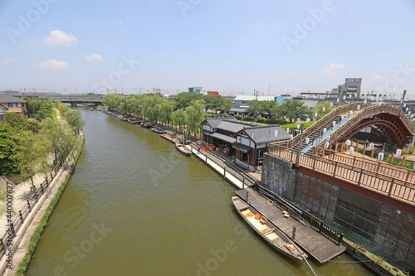 Fototapeta 水郷潮来あやめ園　前川のろ舟