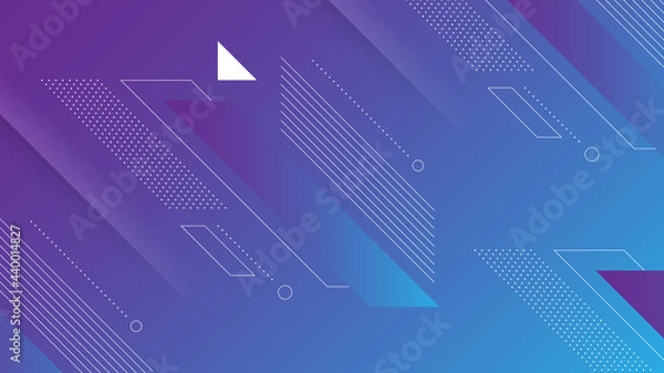 Obraz Abstract Modern Background with Vibrant Purple Blue Color Gradient and Memphis Element