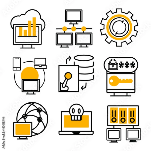 Fototapeta Free Internet Network Access Icon Set