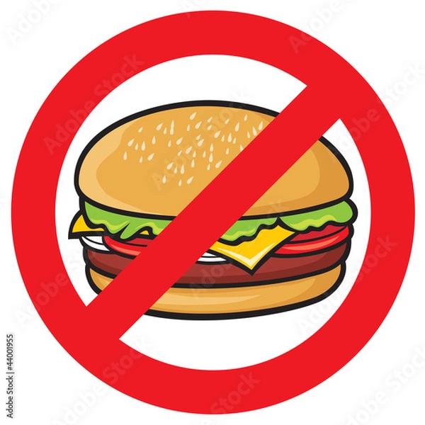 Obraz fast food danger label