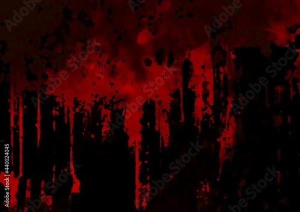 Obraz 幻想的なホラーな赤と黒の滲むテクスチャ背景