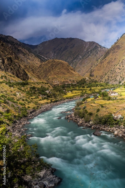 Fototapeta Karnali River in Nepal. Free flowing wind and scenic River in Nepal.