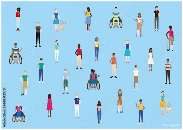 Fototapeta Challenged!  障がいと共に生きチャレンジする世界の人々