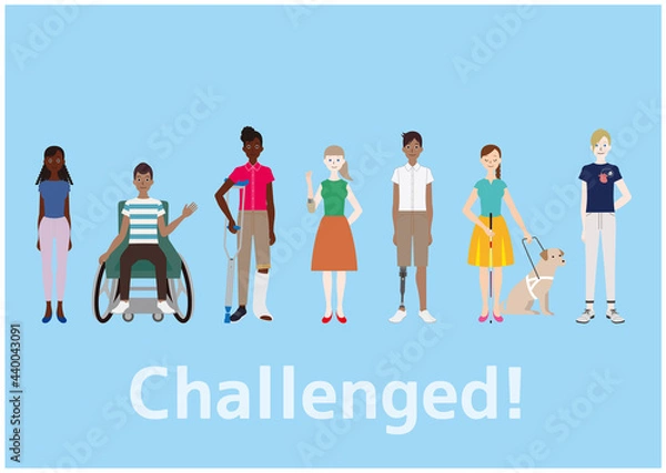 Fototapeta Challenged!  障がいと共に生きチャレンジする世界の人々