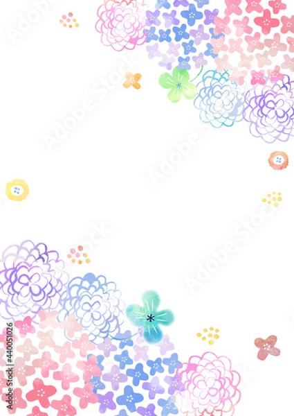 Obraz 水彩アジサイのフレーム