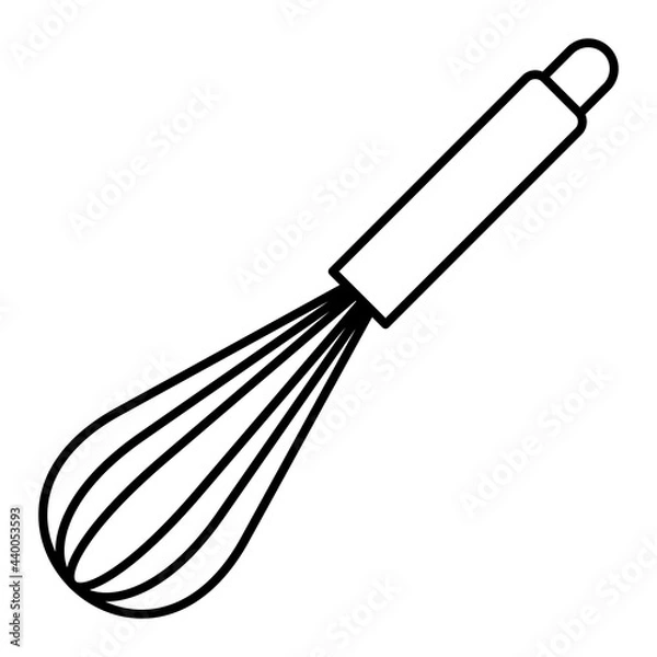 Fototapeta Vector Whisk Outline Icon Design