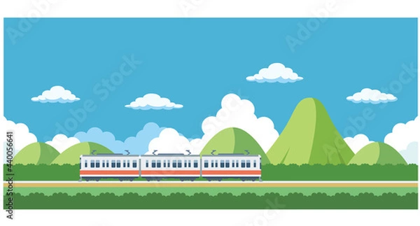 Obraz 電車と山のイラスト素材