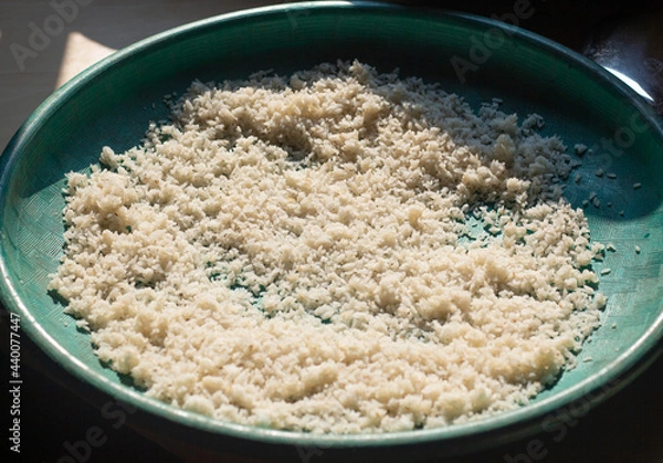 Fototapeta drying rice. can be reprocessed into snacks. In Javanese society it is called karak. is a very tasty snack. how to cook by frying in oil.