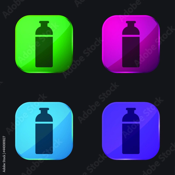 Fototapeta Bottle four color glass button icon