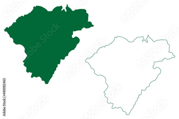 Fototapeta Peren district (Nagaland State, Republic of India) map vector illustration, scribble sketch Peren map