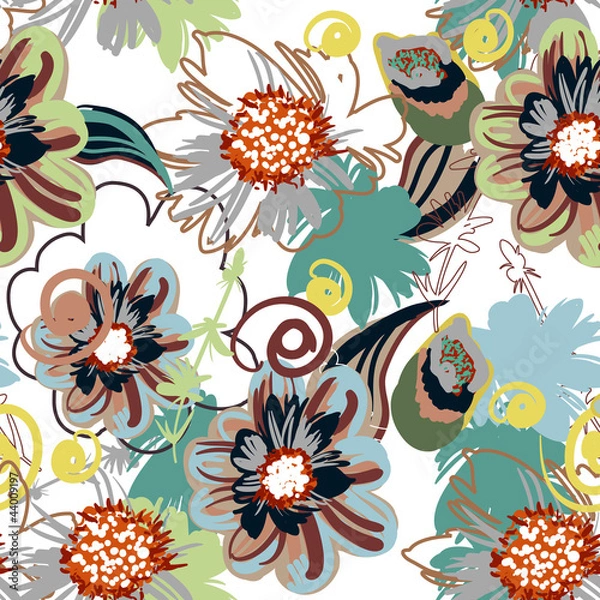 Fototapeta seamless floral pattern