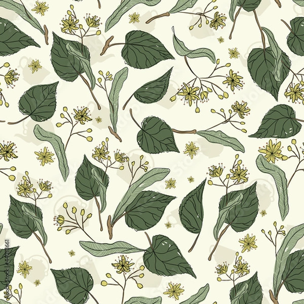 Fototapeta Fragrant Herb Linden Pattern