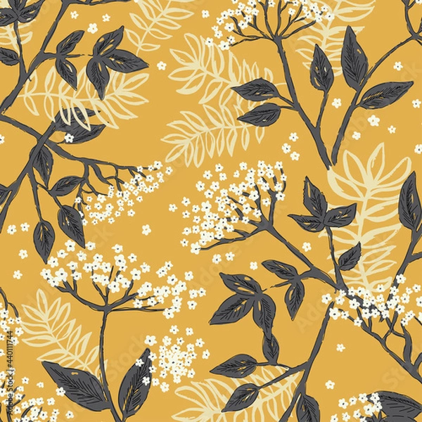 Fototapeta Refreshing Elderberry Flourish Seamless Pattern