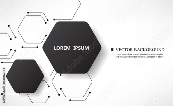 Obraz Vector geometric black hexagon wallpaper template