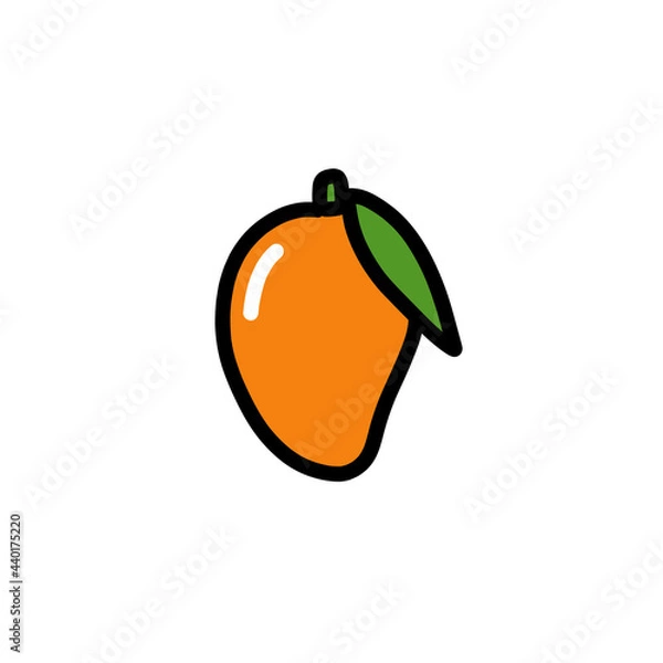Obraz mango doodle icon, vector color line illustration