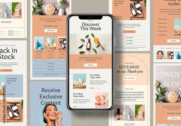 Fototapeta Simple Email Newsletter Layout