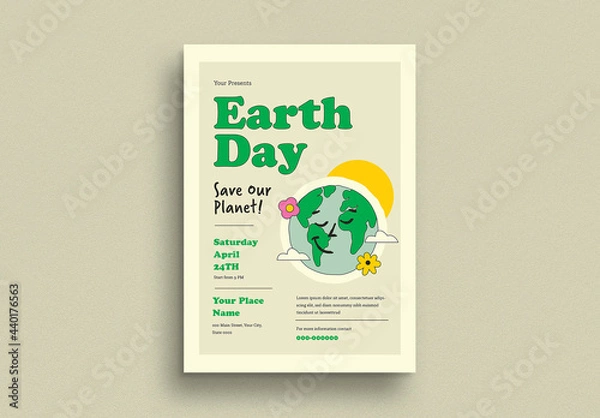 Fototapeta Earth Day Event Flyer Layout