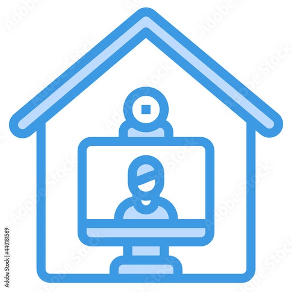 Fototapeta Video Recording blue outline icon