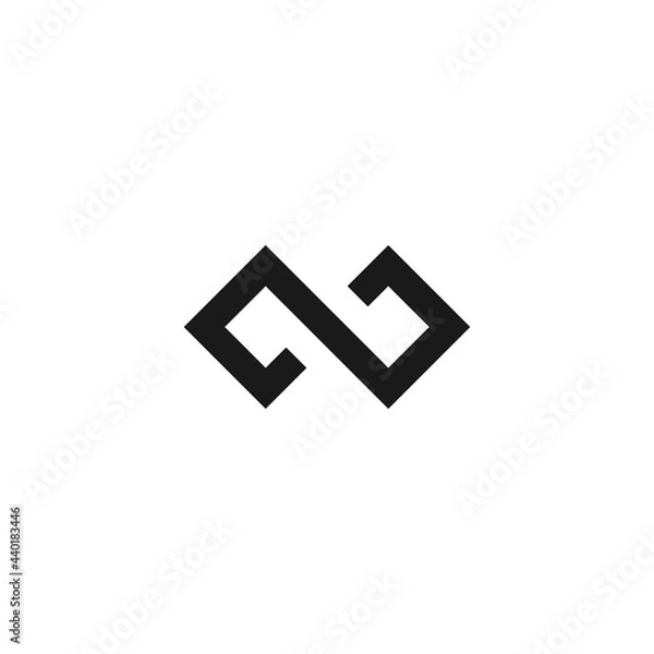 Fototapeta INFINITY letter initial square ornament logo design inspiration