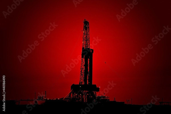 Obraz The drilling rig during sunset