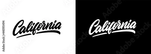 Obraz California hand lettering design for t-shirt, hoodie, baseball cap, jacket and other uses. Vector text "California" slogan for use in clothing design.
