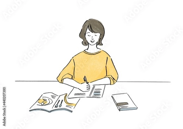 Fototapeta 献立を考える女性