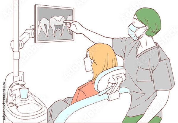 Obraz 治療の説明（歯科）シンプルカラーバージョン