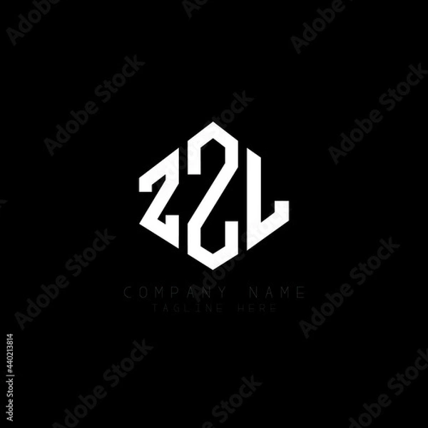 Fototapeta ZZL letter logo design with polygon shape. ZZL polygon logo monogram. ZZL cube logo design. ZZL hexagon vector logo template white and black colors. ZZL monogram, ZZL business and real estate logo. 