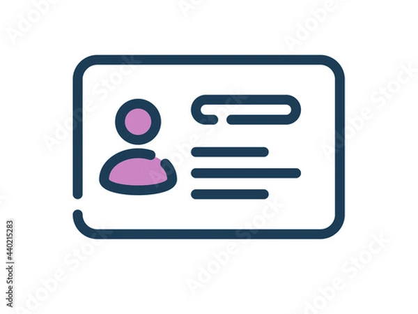 Obraz identification card single isolated icon with dash or dashed line style